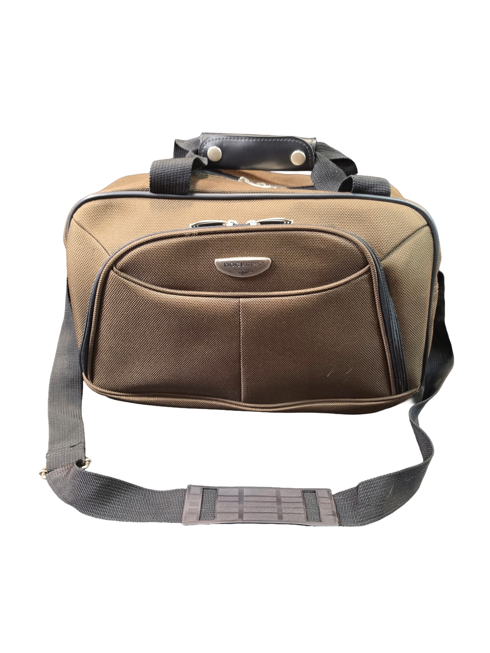 Dockers Brown Overnight Travel Duffel Carry On Bag Weekender Shoulder Luggage